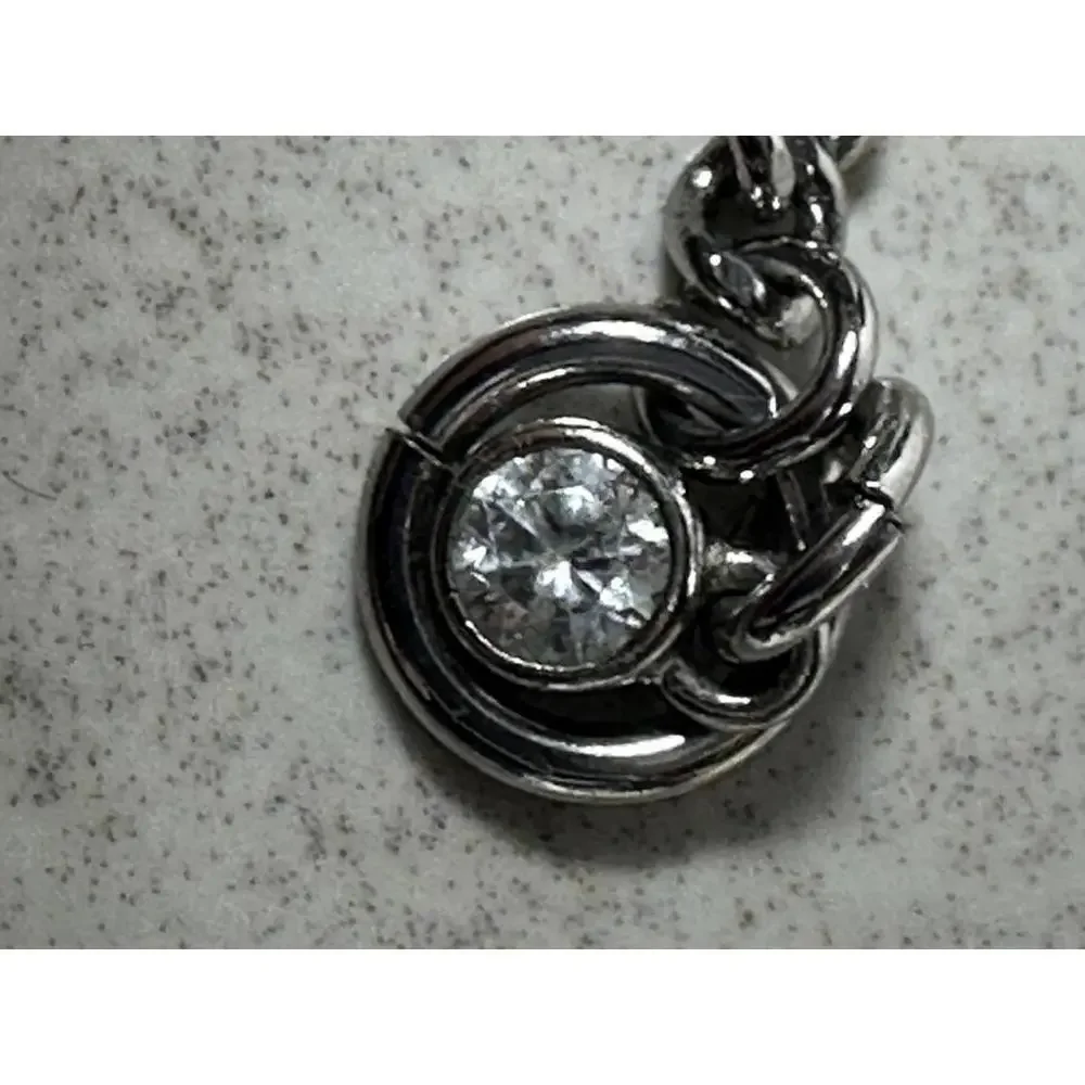 Givenchy Blue Crystal Statement Necklace 20” Silver Tone Designer Glam
